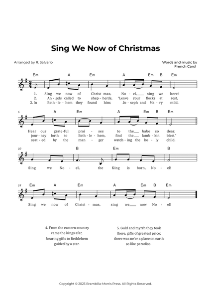 Sing We Now of Christmas (Key of E Minor) image number null