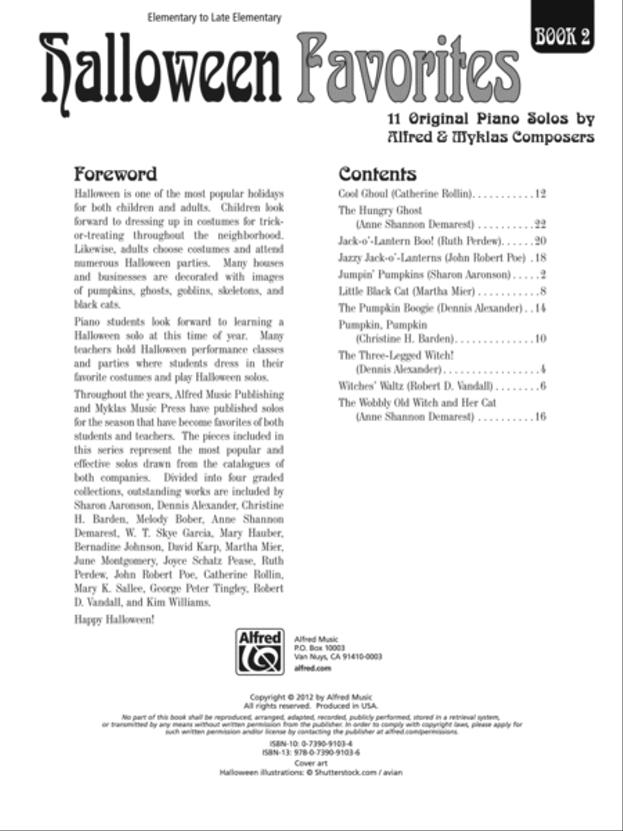 Halloween Favorites, Book 2 Easy Piano scores gallery preview page 2