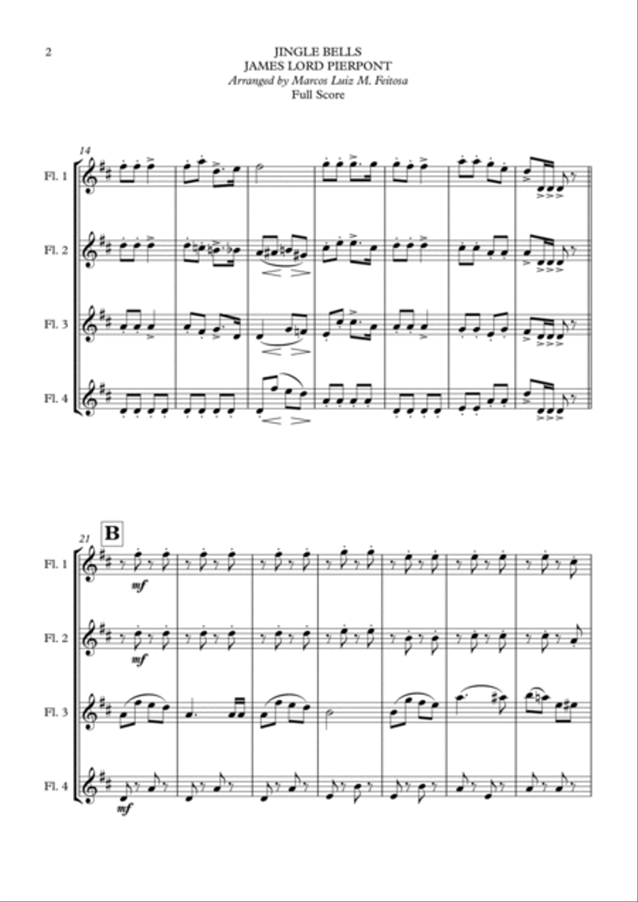15 Christmas Songs (BOOK 1) - Flute Quartet Flute Quartet scores gallery preview page 4