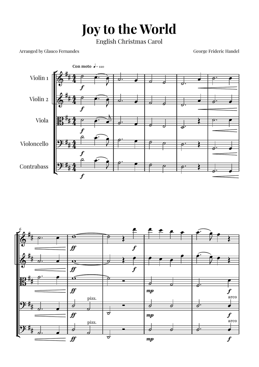 Joy to the World | STUNNING Arrangement String Orchestra scores gallery preview page 1