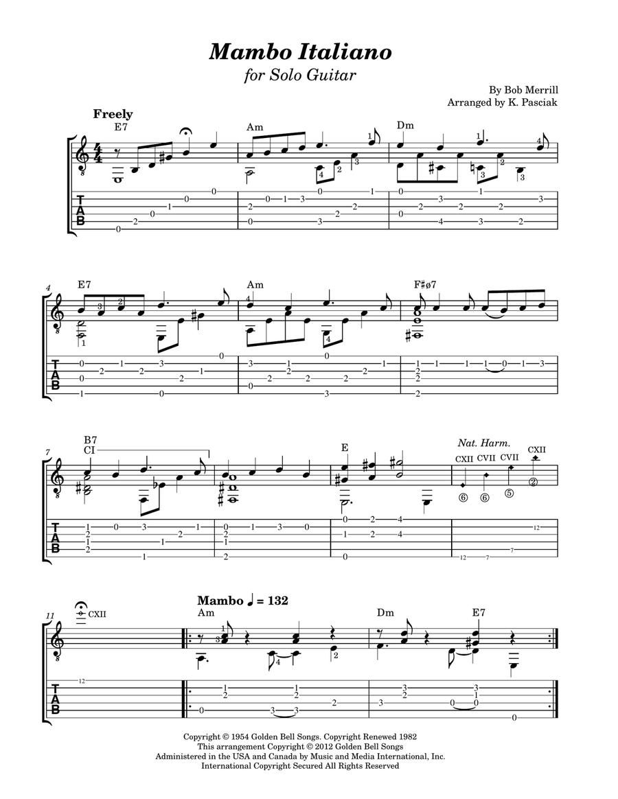 Mambo Italiano Acoustic Guitar scores gallery preview page 2