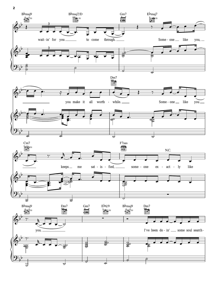 Someone Like You Piano, Vocal, Guitar scores gallery preview page 2