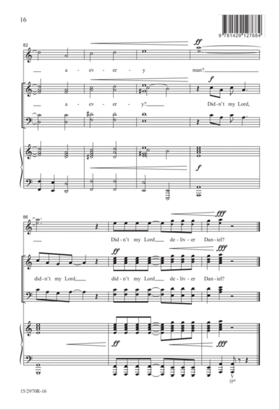Didn't My Lord Deliver Daniel? 4-Part scores gallery preview page 16