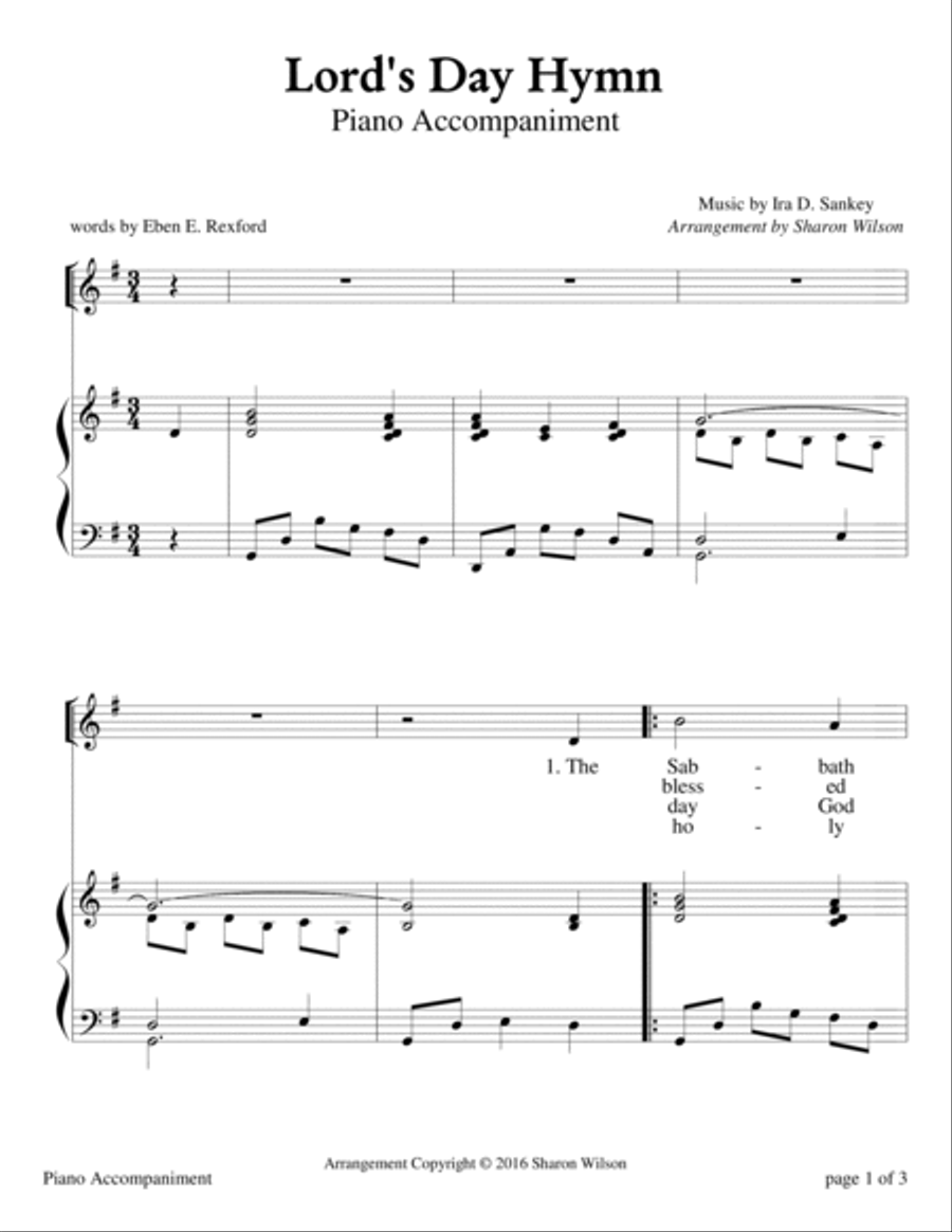 Lord's Day Hymn (Sabbath Celebration) High Voice scores gallery preview page 2