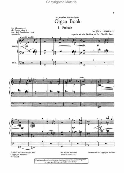 Organ Book by Jean Langlais Organ Solo - Sheet Music