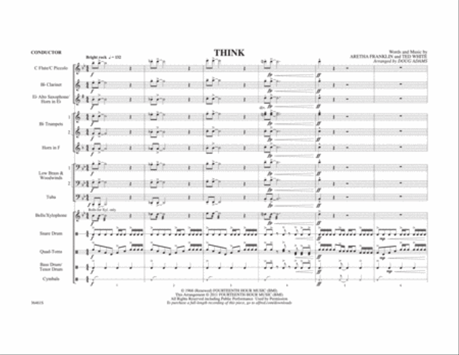 Think (from The Blues Brothers) Marching Band scores gallery preview page 2