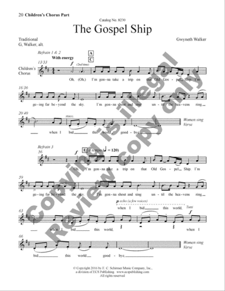Gospel Songs: The Gospel Ship 4-Part scores gallery preview page 20