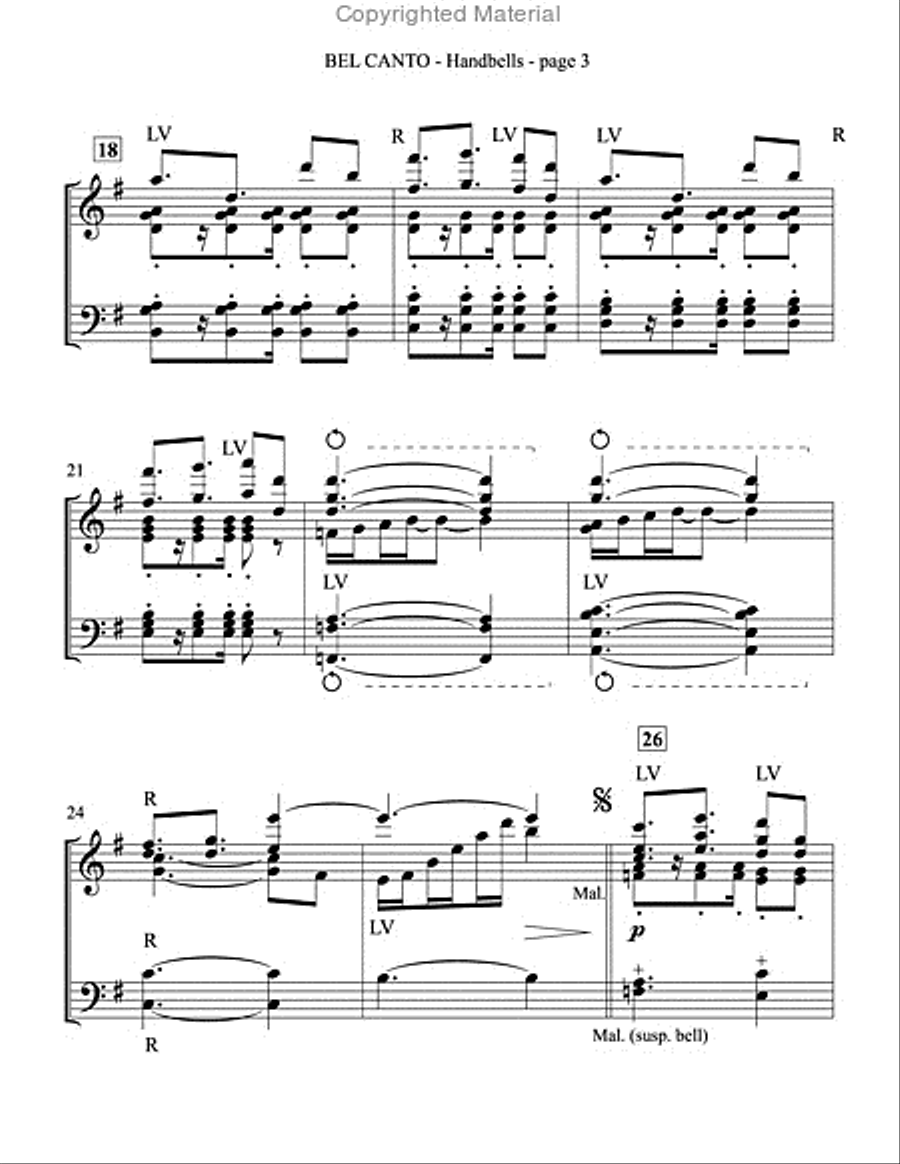 Bel Canto - Handbell score and parts