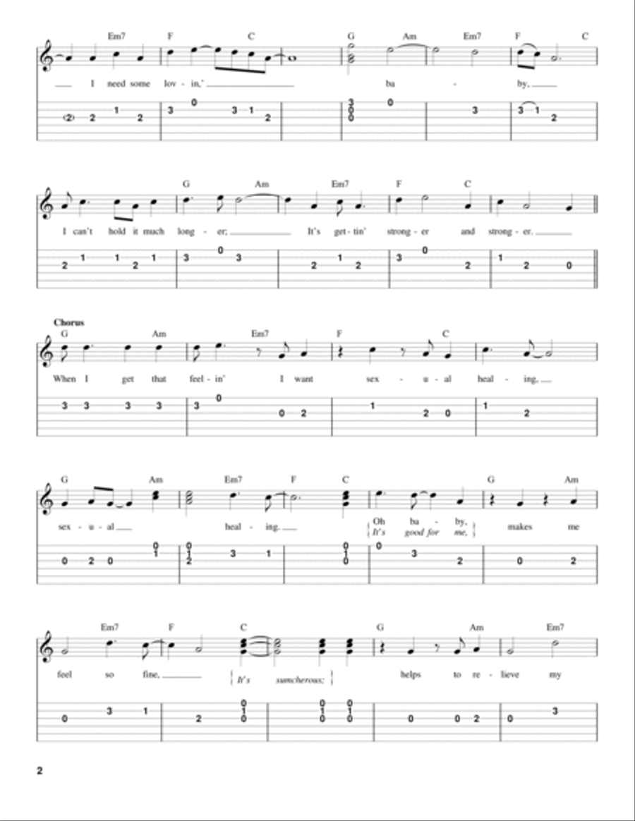 Sexual Healing Acoustic Guitar scores gallery preview page 2
