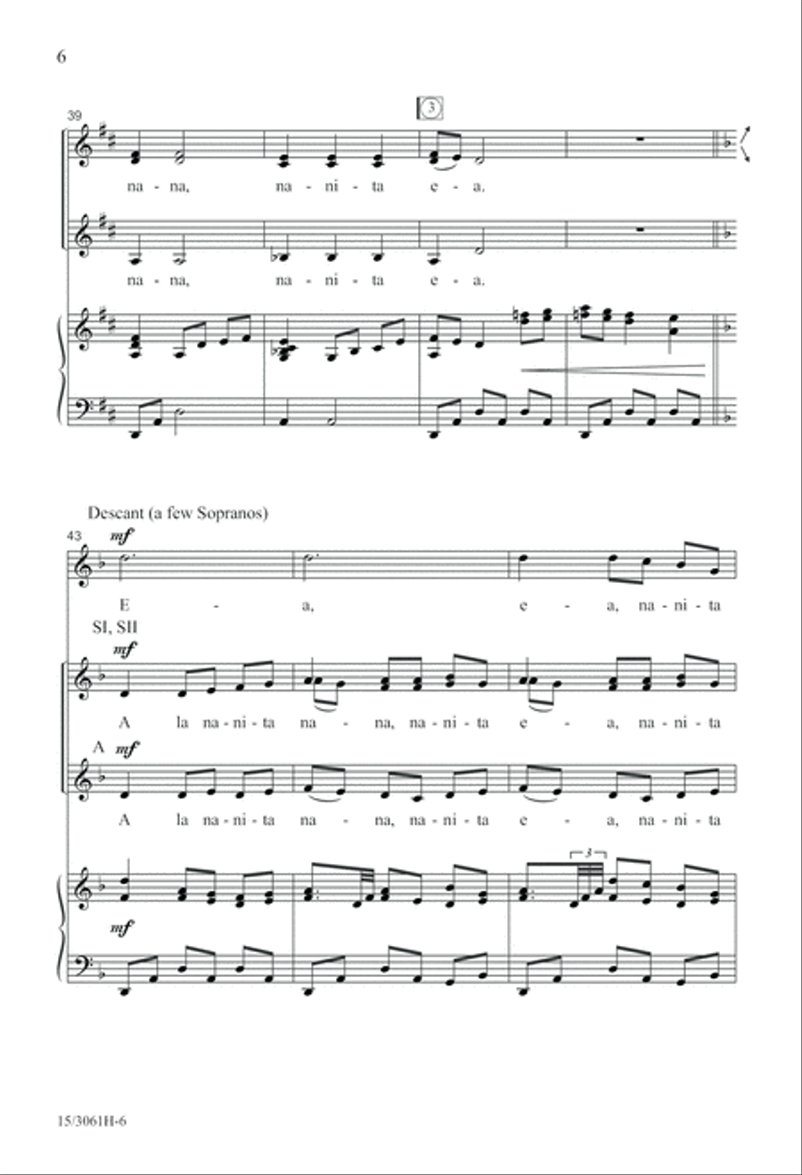 A La Nanita Nana A La Nanita Nana SSA scores gallery preview page 7
