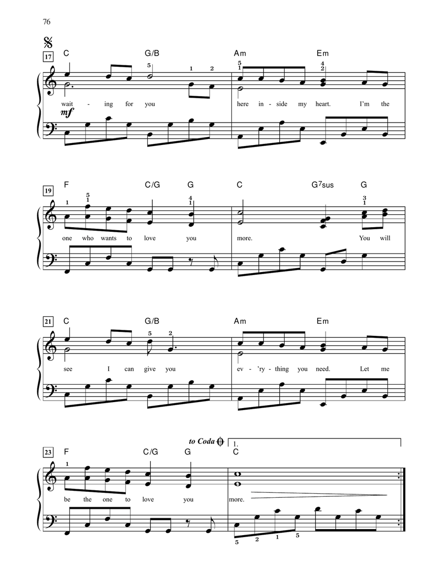 To Love You More Easy Piano scores gallery preview page 3