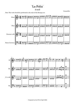 'La Folia' for Wind Quartet