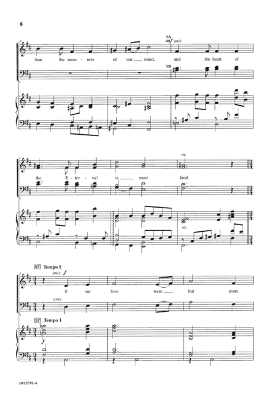 There's a Wideness in God's Mercy 4-Part scores gallery preview page 6