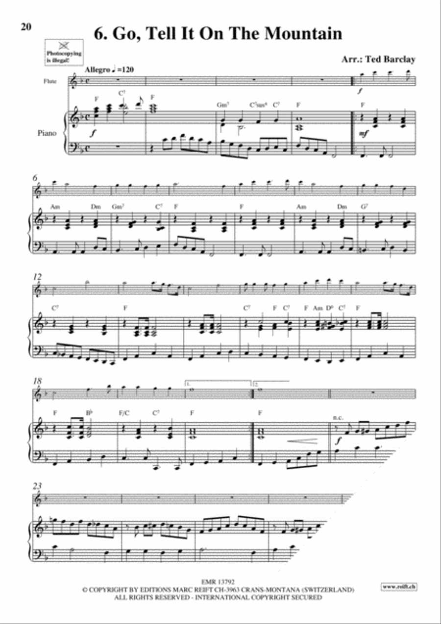 10 Easy Christmas Solos Flute Solo scores gallery preview page 8
