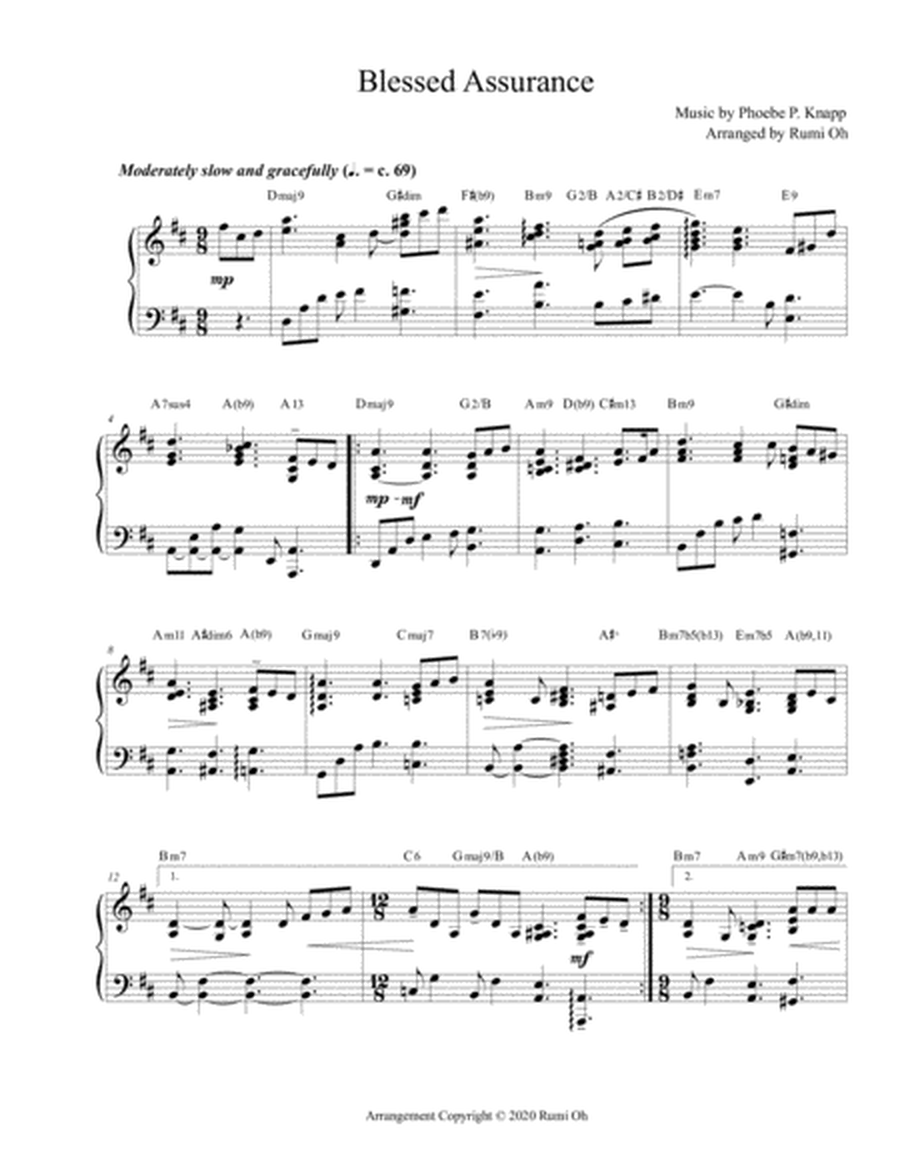 BLESSED ASSURANCE (Hymn Arrangement for Advanced Solo Piano) image number null