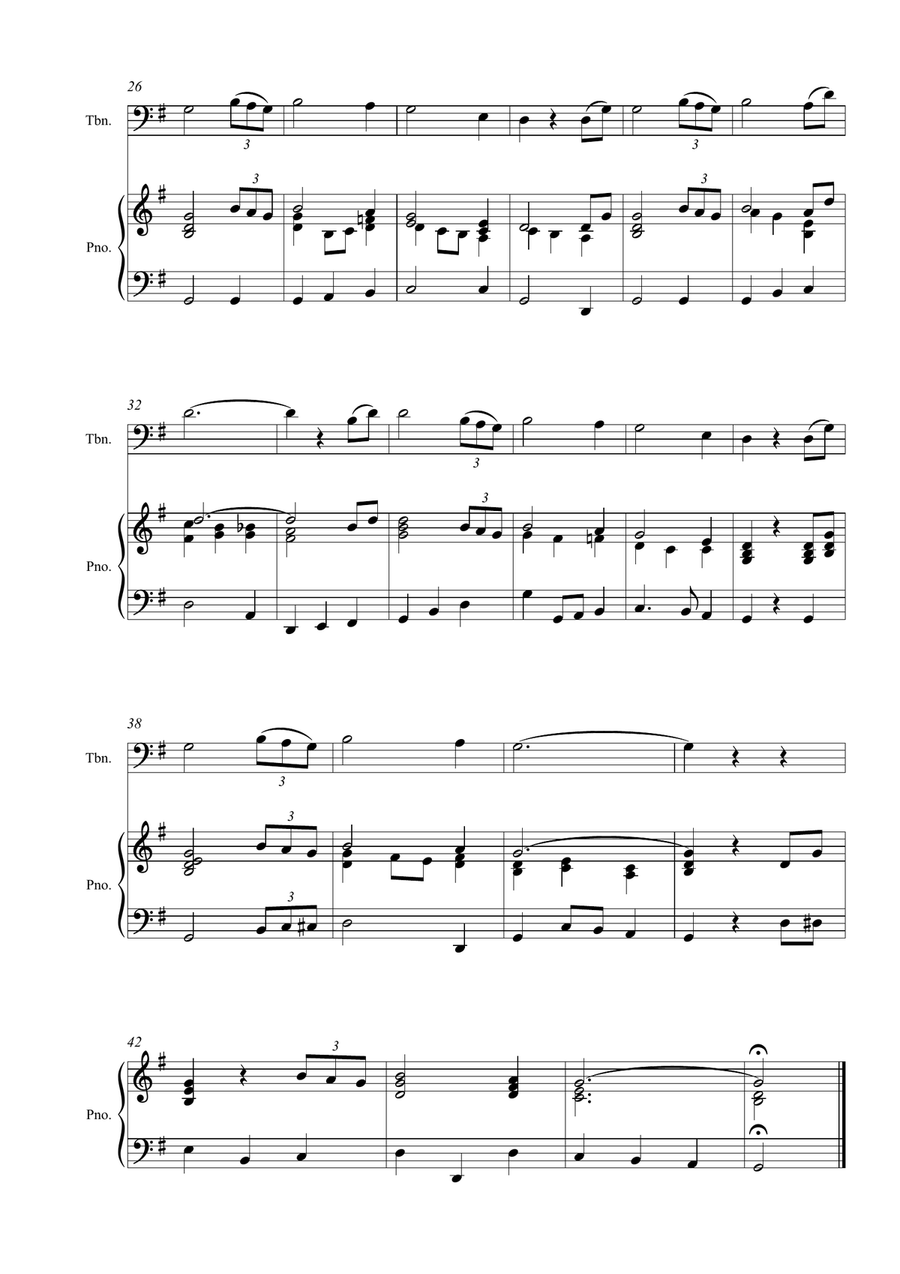 Five Sacred Songs - Trombone with Piano accompaniment Piano scores gallery preview page 3