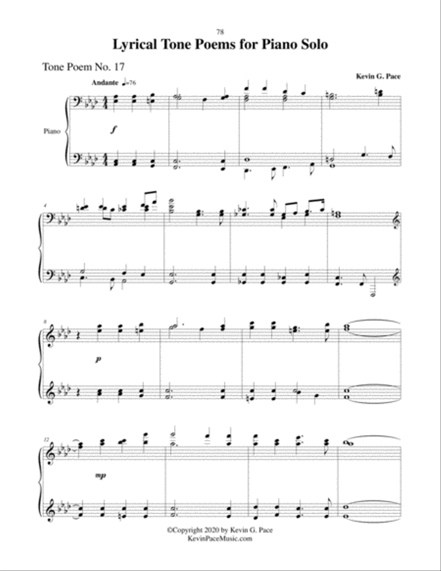 Lyrical Tone Poem No. 17 in Ab, piano solo Piano Solo scores gallery preview page 2