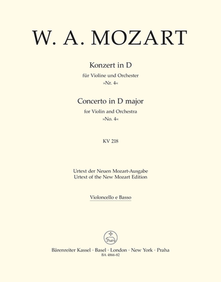 Concerto for Violin and Orchestra, No. 4 D major, KV 218