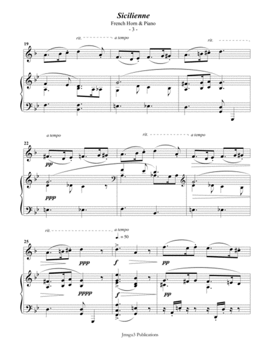 Fauré: Sicilienne for French Horn & Piano image number null