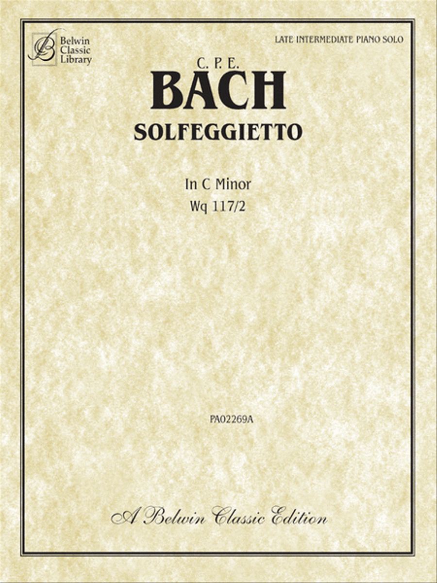 Solfeggietto in C Minor by Cpe Bach from the Belwin Classic Library