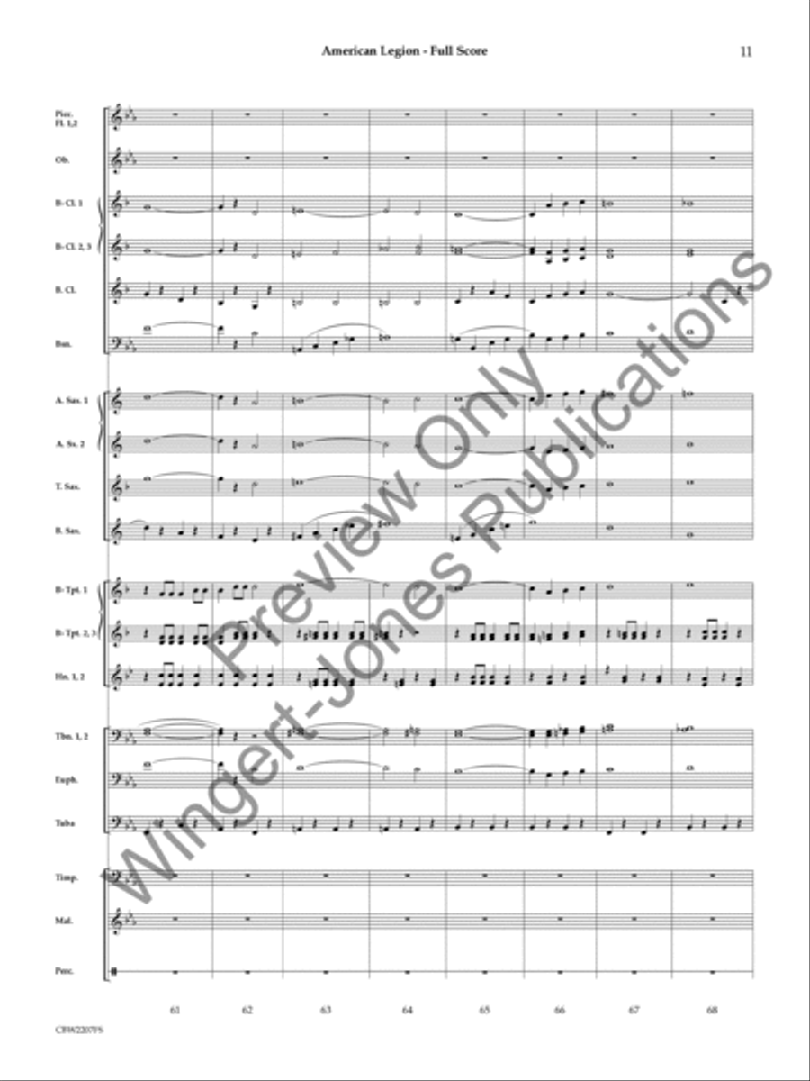 American Legion (Score) Concert Band scores gallery preview page 12