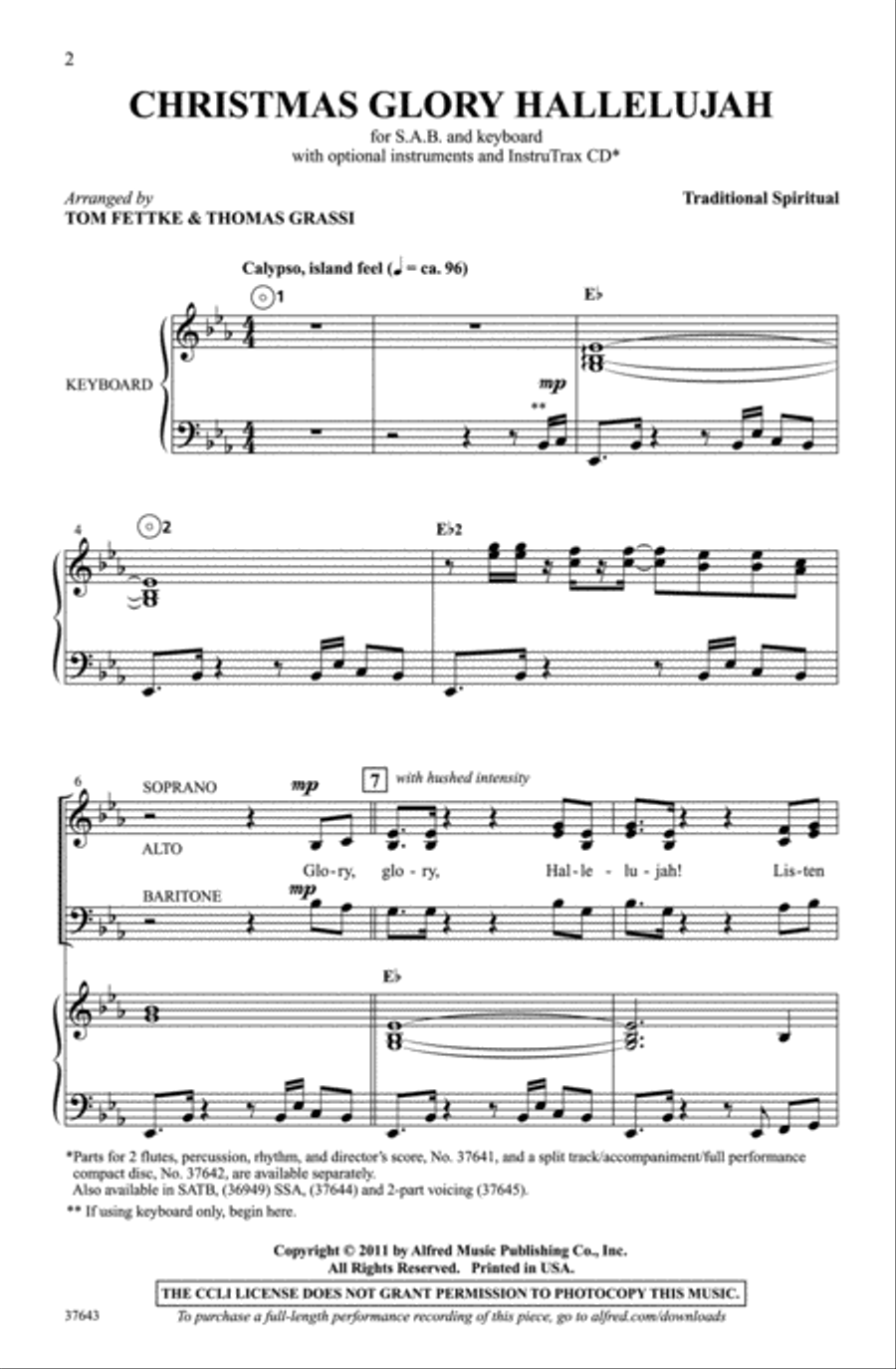 Christmas Glory Hallelujah 3-Part scores gallery preview page 2