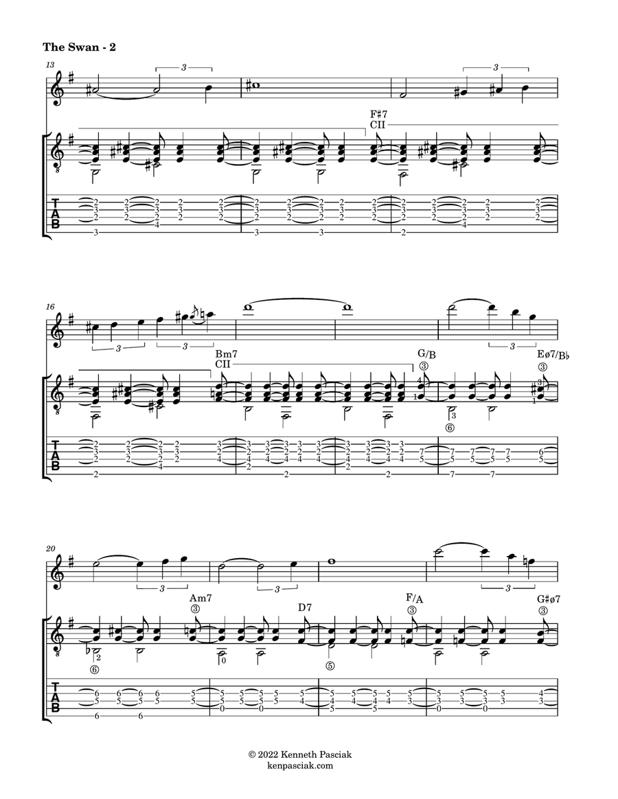 The Swan (Bossa Nova for Flute & Guitar) Flute scores gallery preview page 4