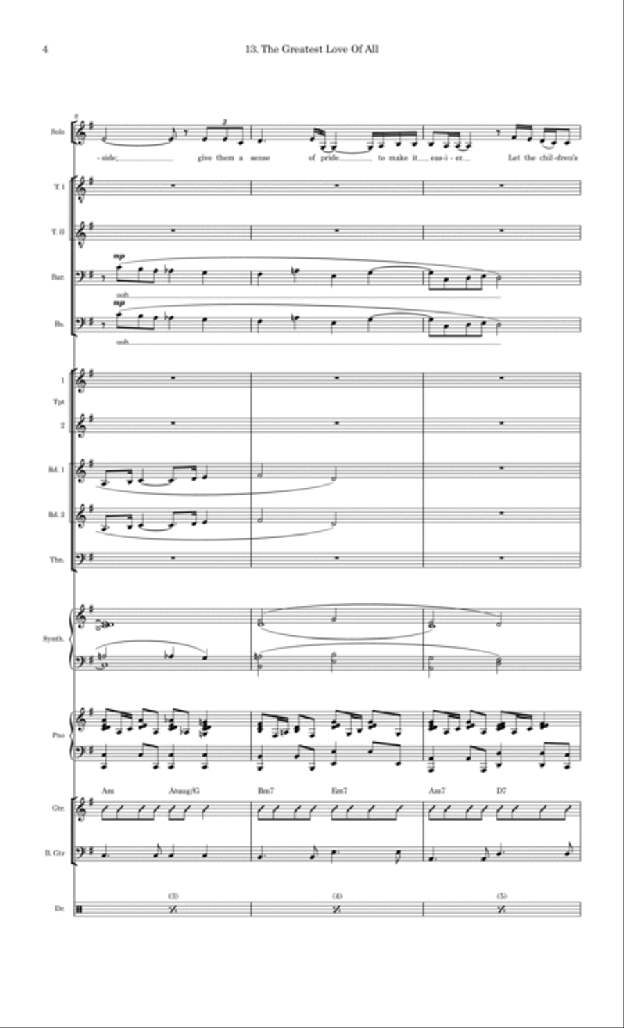 The Greatest Love Of All Large Ensemble scores gallery preview page 4