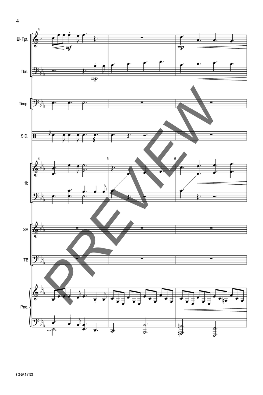 Thine Is the Glory with reproducible Instrumental Parts Full Score Choir scores gallery preview page 4