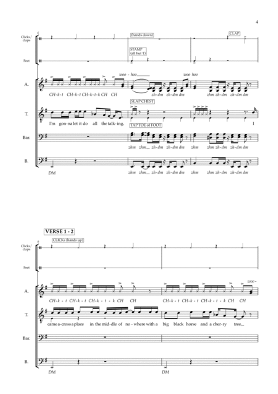 Black Horse And The Cherry Tree Divisi scores gallery preview page 4