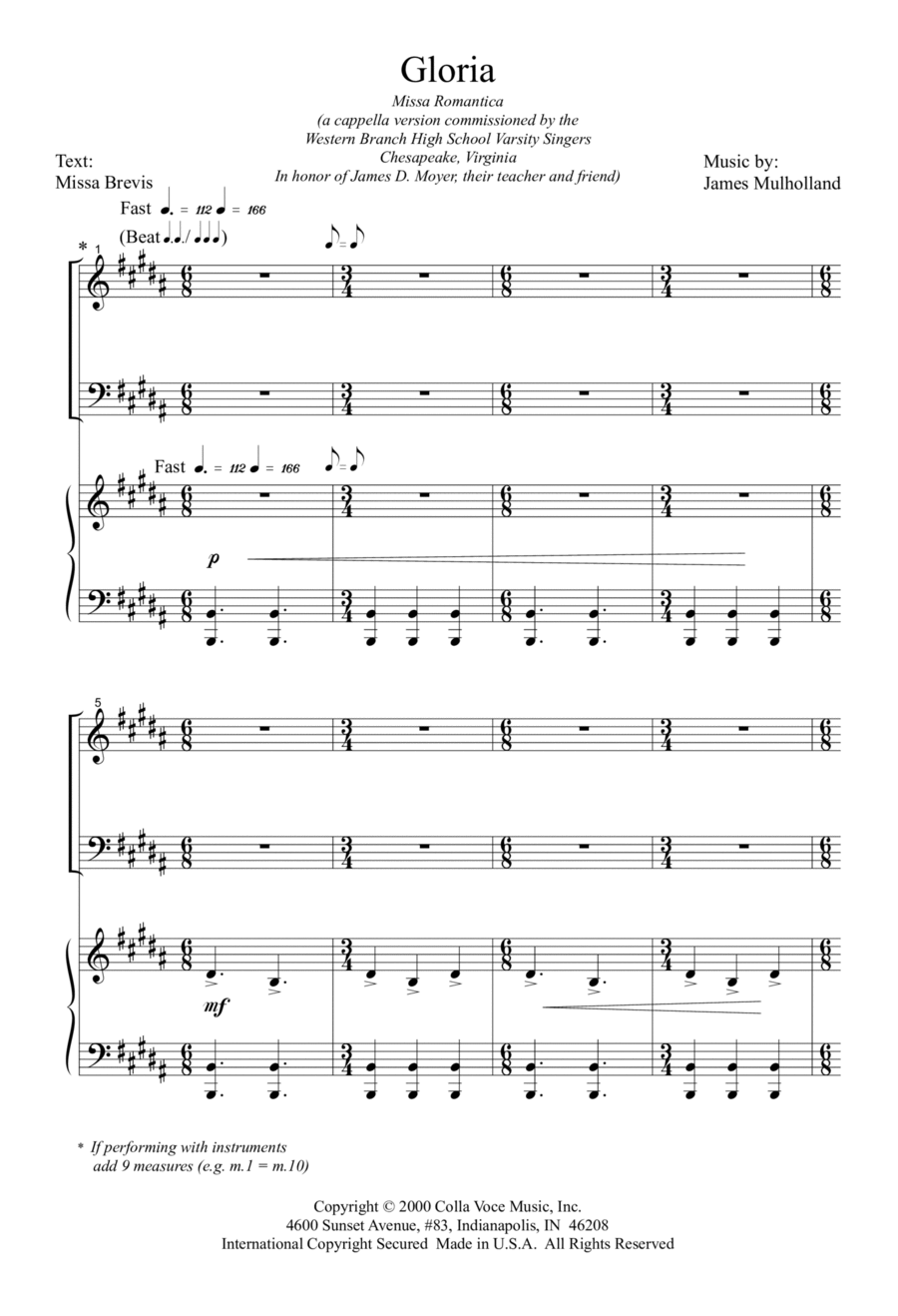 Gloria 4-Part scores gallery preview page 1