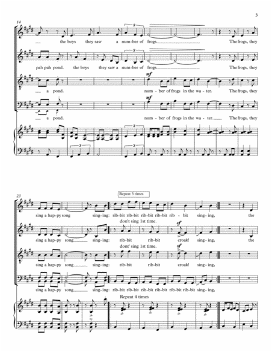 The Boys and the Frogs 4-Part scores gallery preview page 3