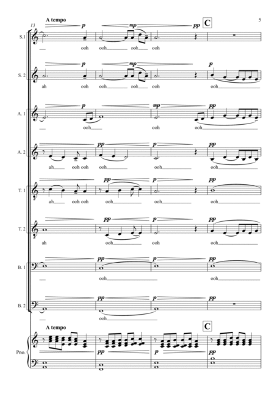 Night Lights (Choir and piano version) Choir scores gallery preview page 5