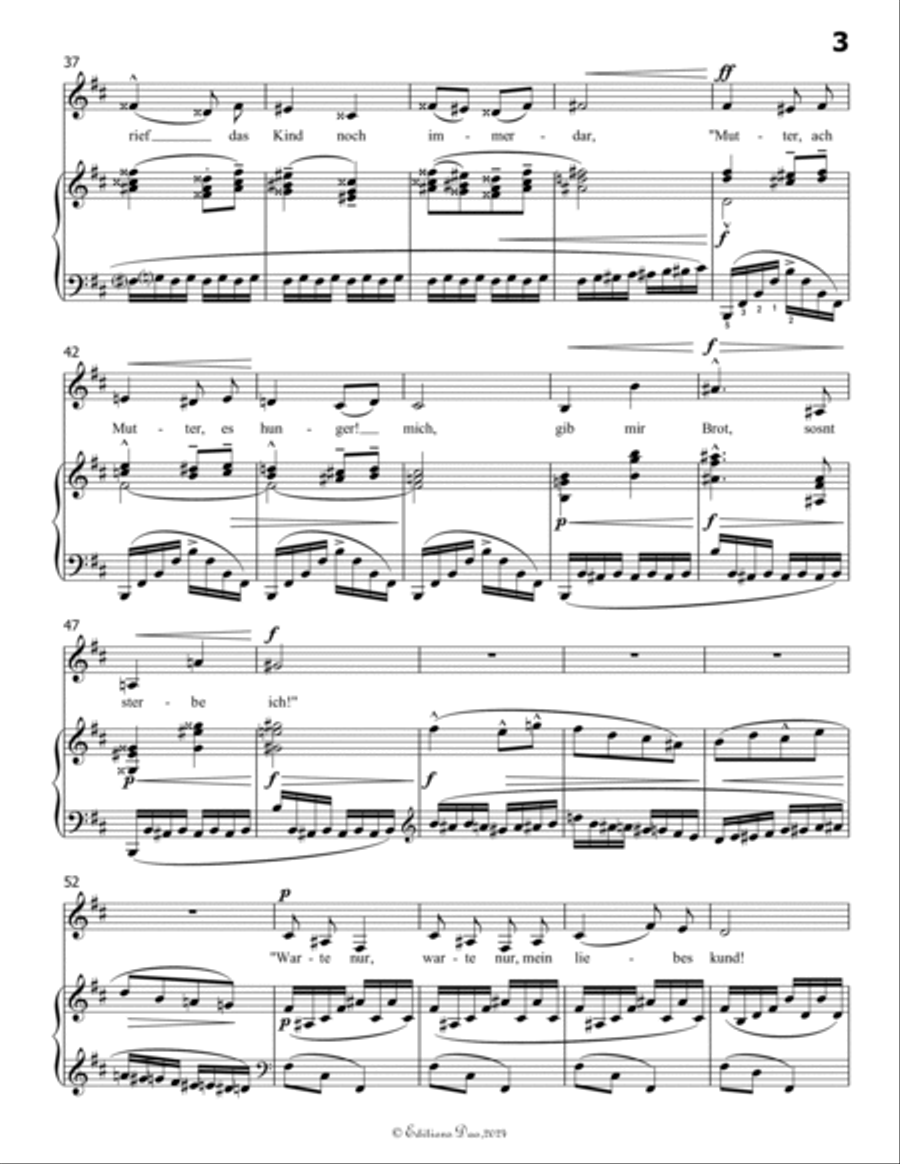 Das irdische Leben, by Mahler, in D Major Piano, Vocal scores gallery preview page 5