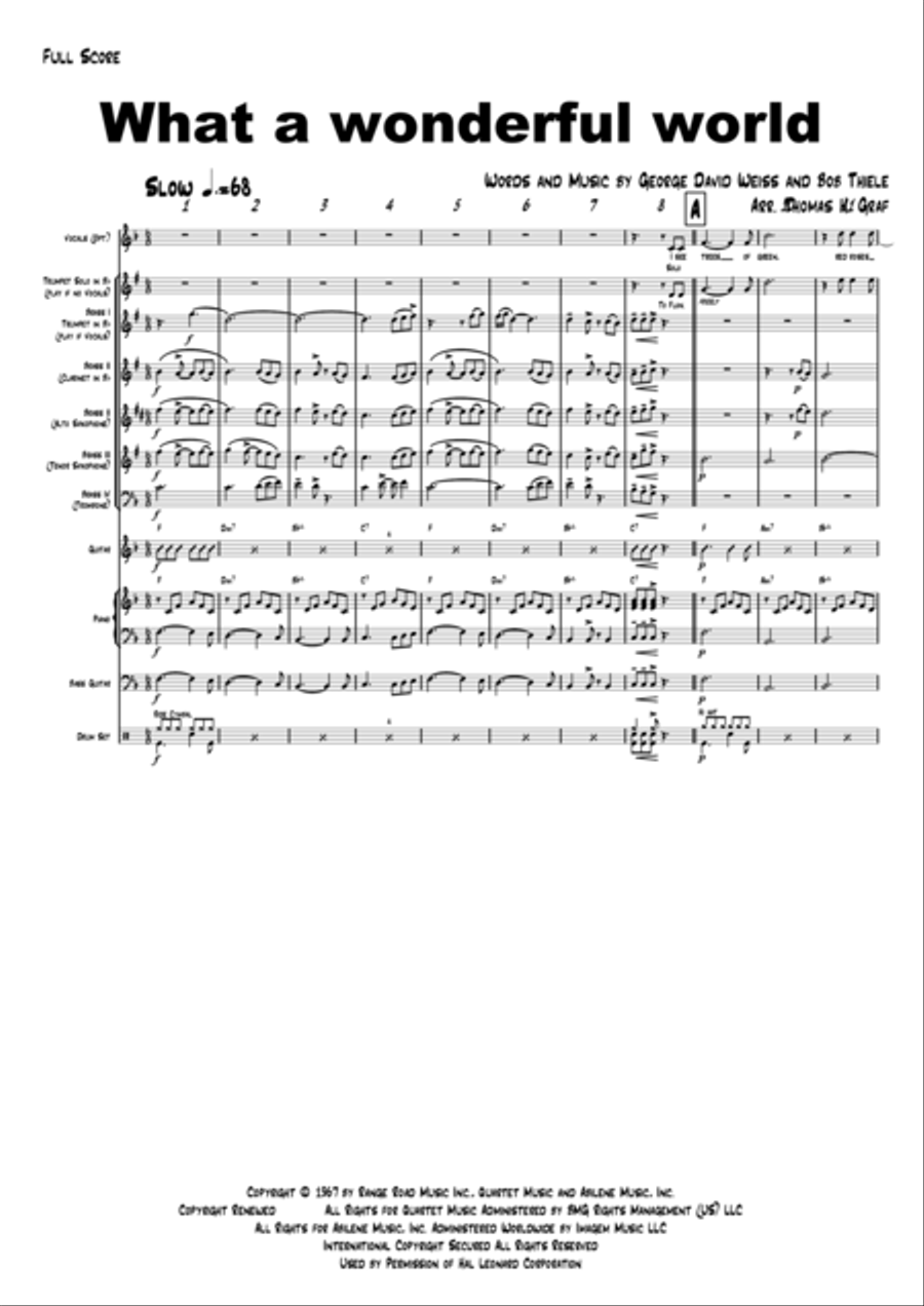 What A Wonderful World Jazz Ensemble scores gallery preview page 1