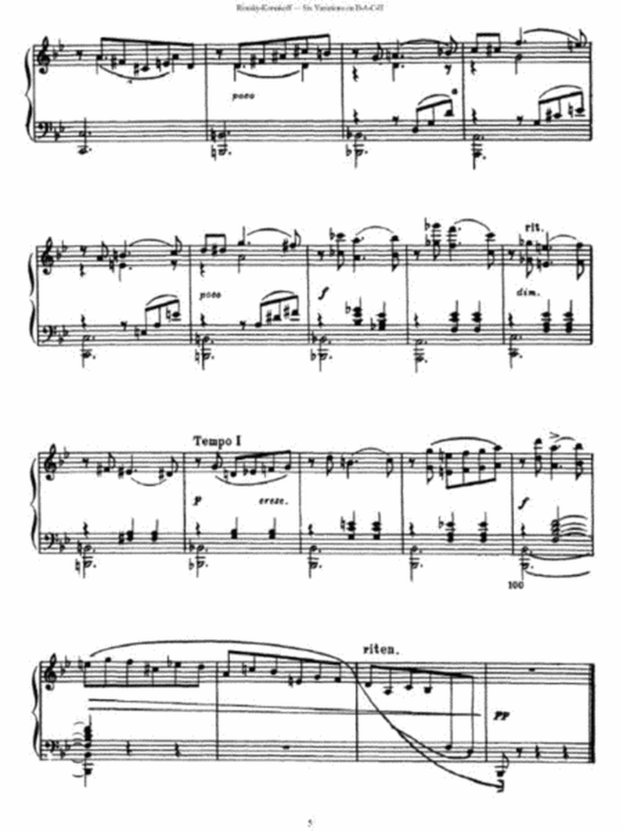 Nikolai Rimsky-Korsakoff - Six Variations on B-A-C-H
