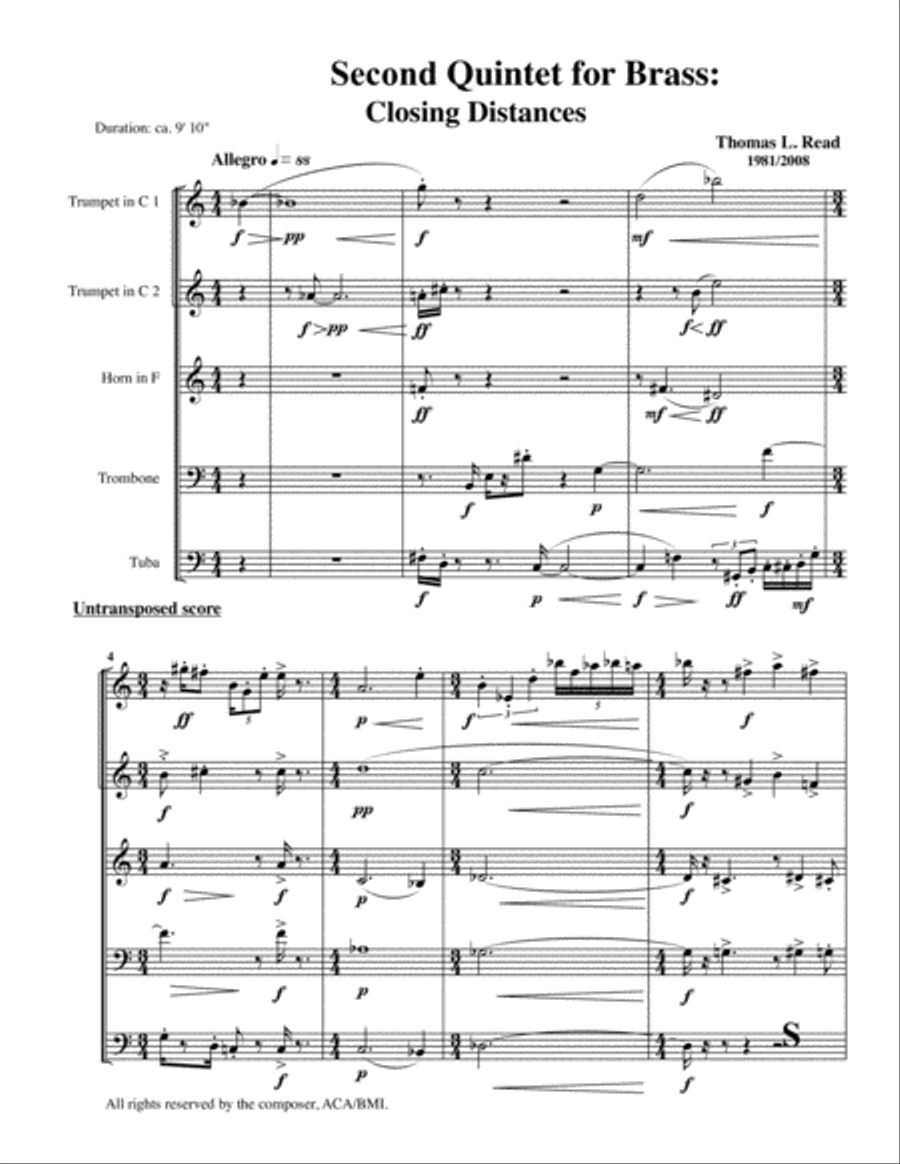 [Read] Brass Quintet No. 2: Closing Distances Brass Quintet scores gallery preview page 5