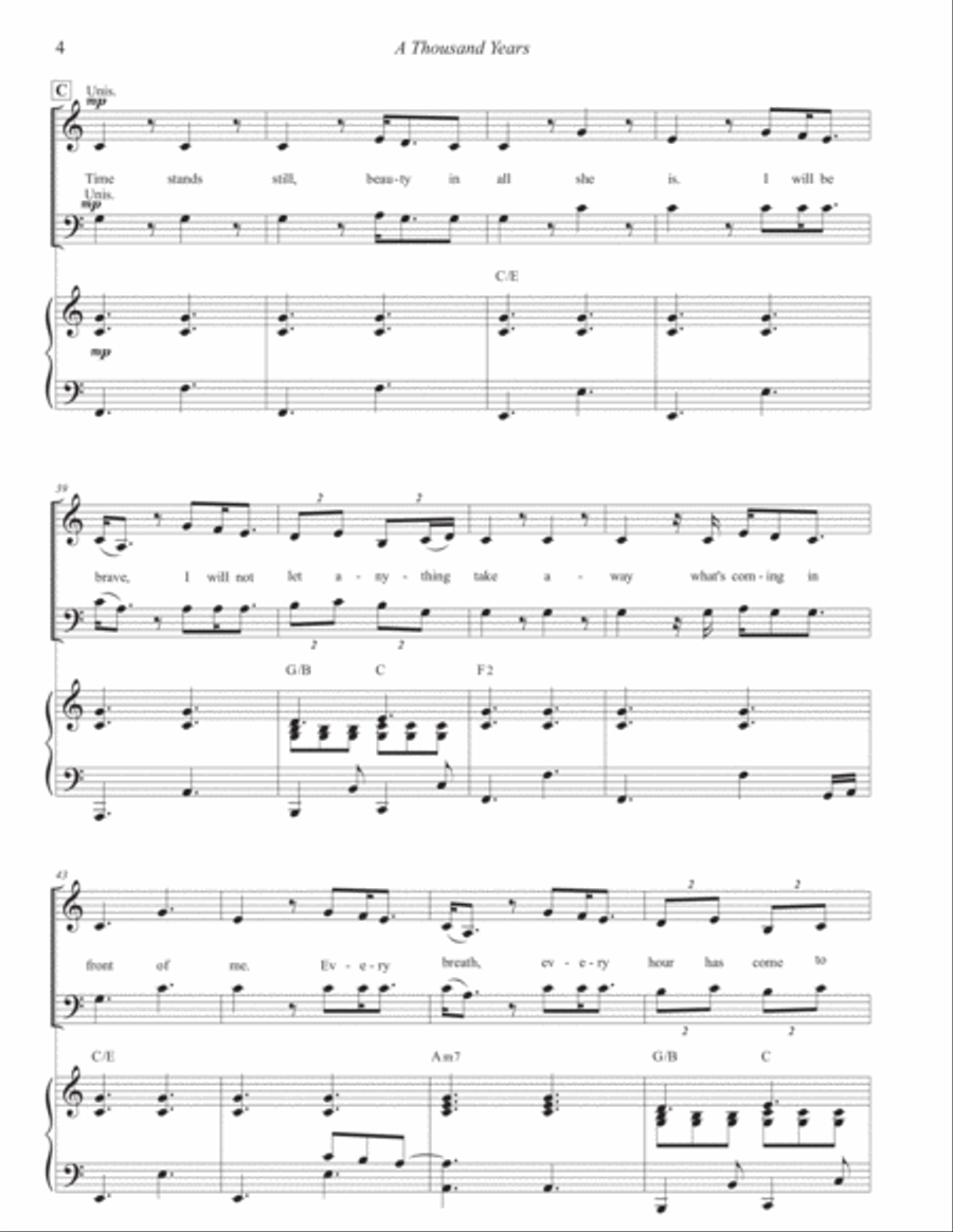 A Thousand Years A Thousand Years 4-Part scores gallery preview page 4