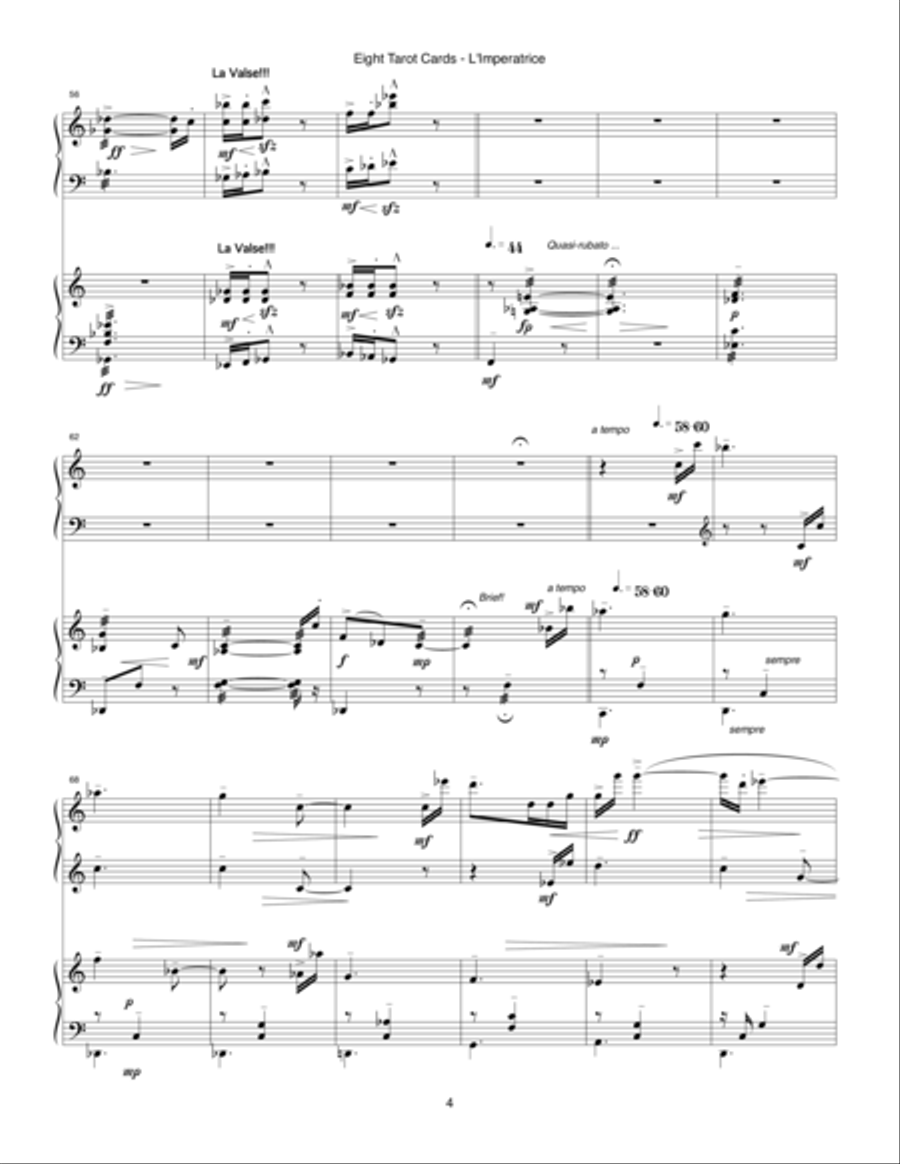 Eight Tarot Cards for Madam Rubio ... L'Imperatrice (1997) for two marimbas Small Ensemble scores gallery preview page 4