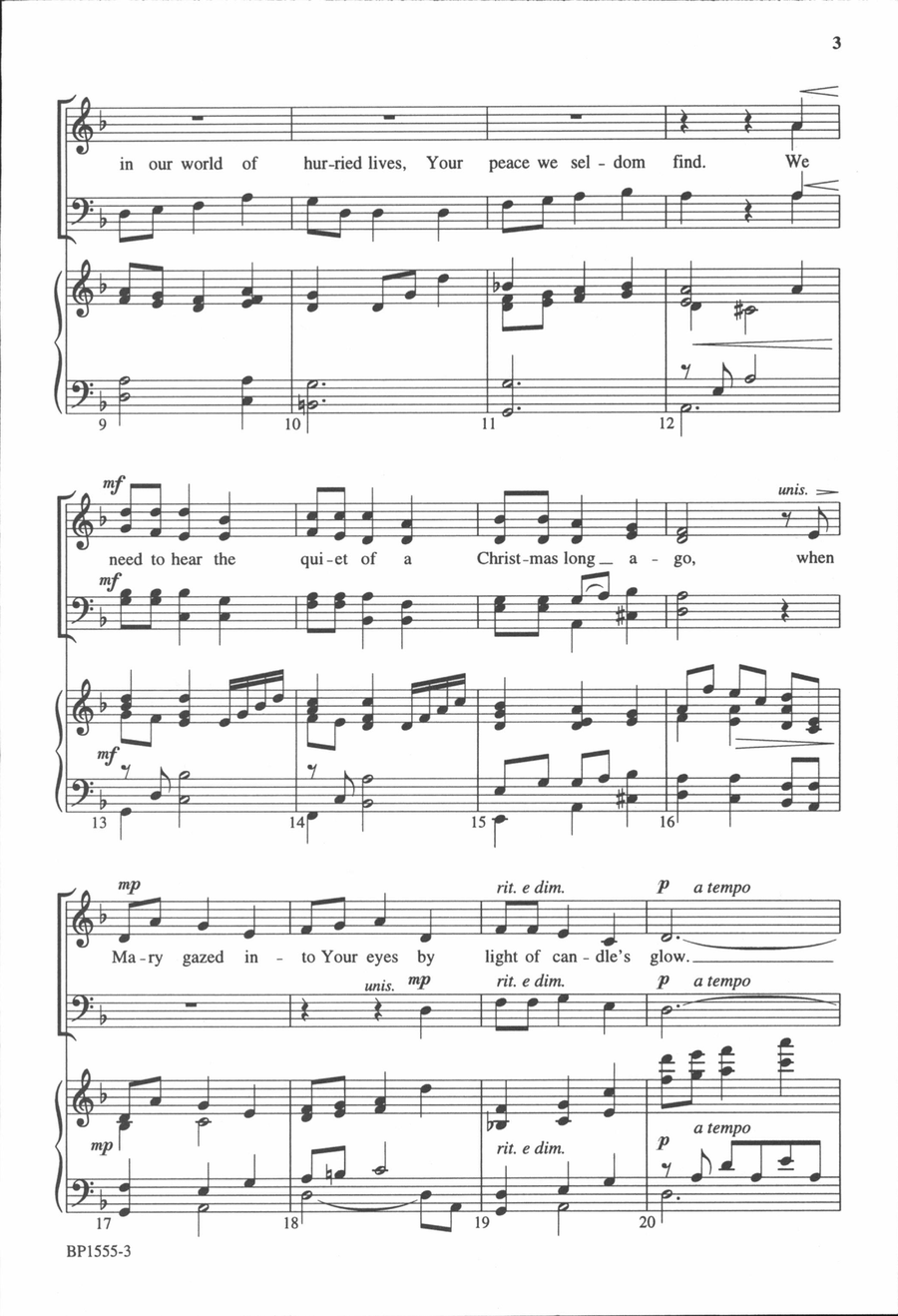 A Christmas Prayer A Christmas Prayer 4-Part scores gallery preview page 3