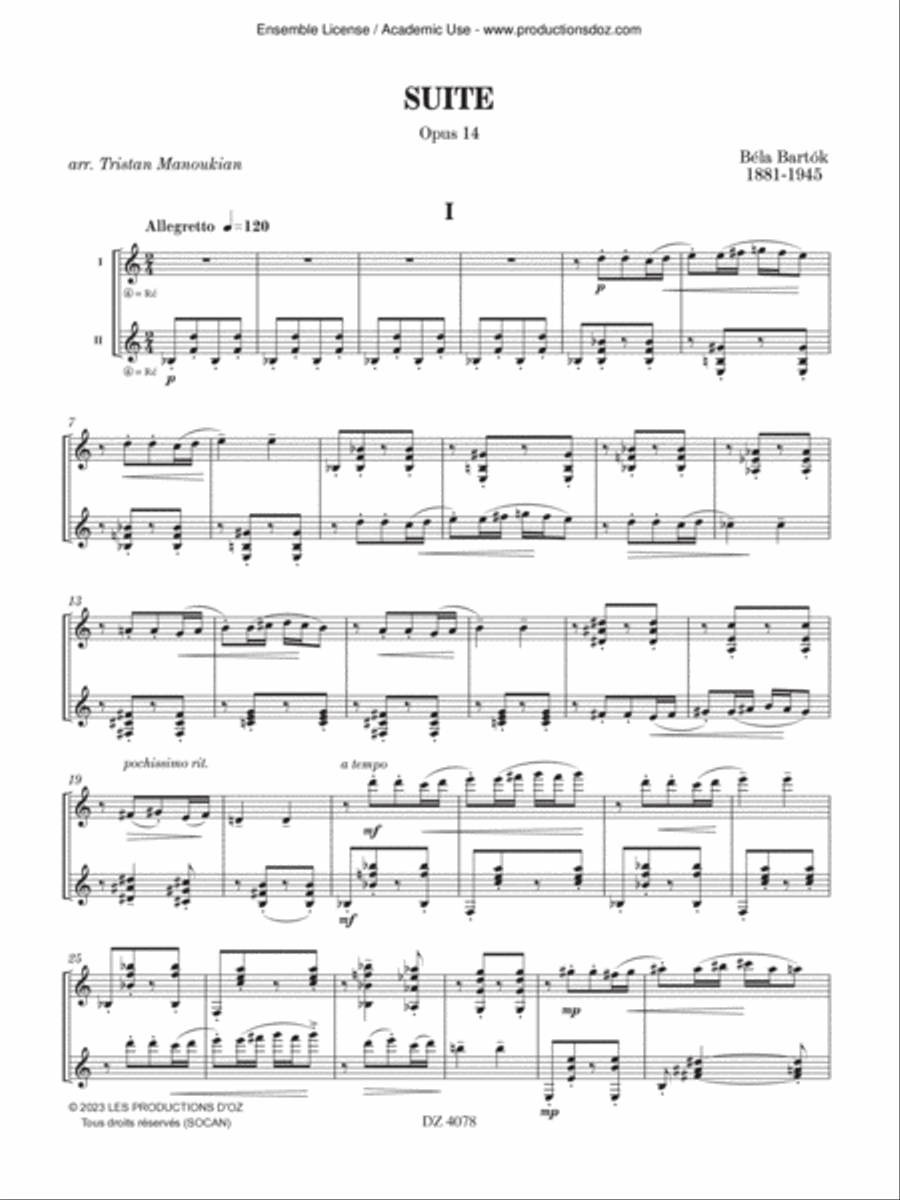 Suite, Opus 14 Classical Guitar scores gallery preview page 3
