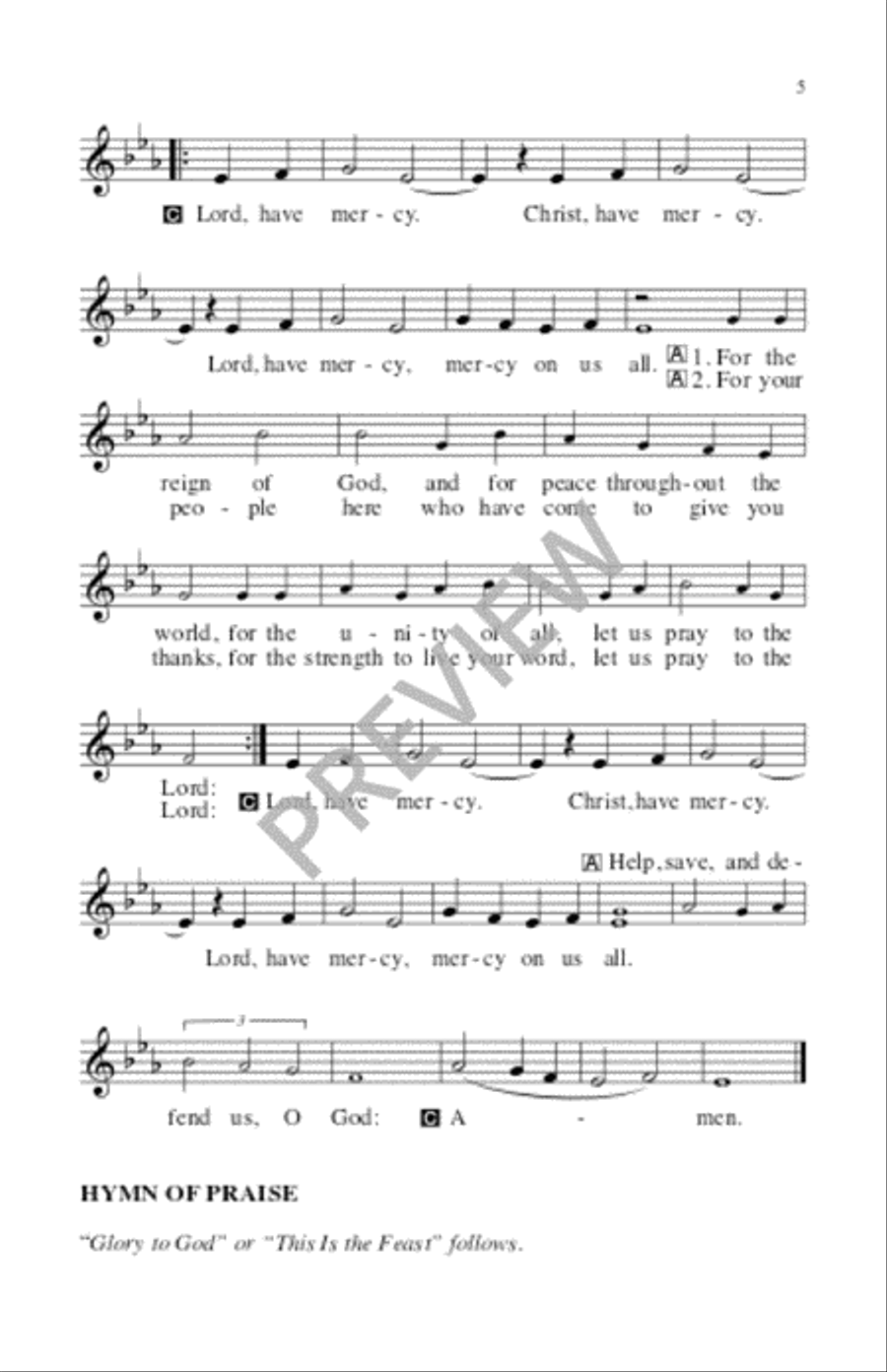 Tree of Life Setting, Holy Communion - Assembly edition Unison Choir scores gallery preview page 6