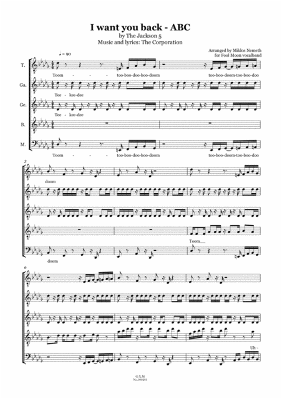 I Want You Back I Want You Back TTBB scores gallery preview page 2