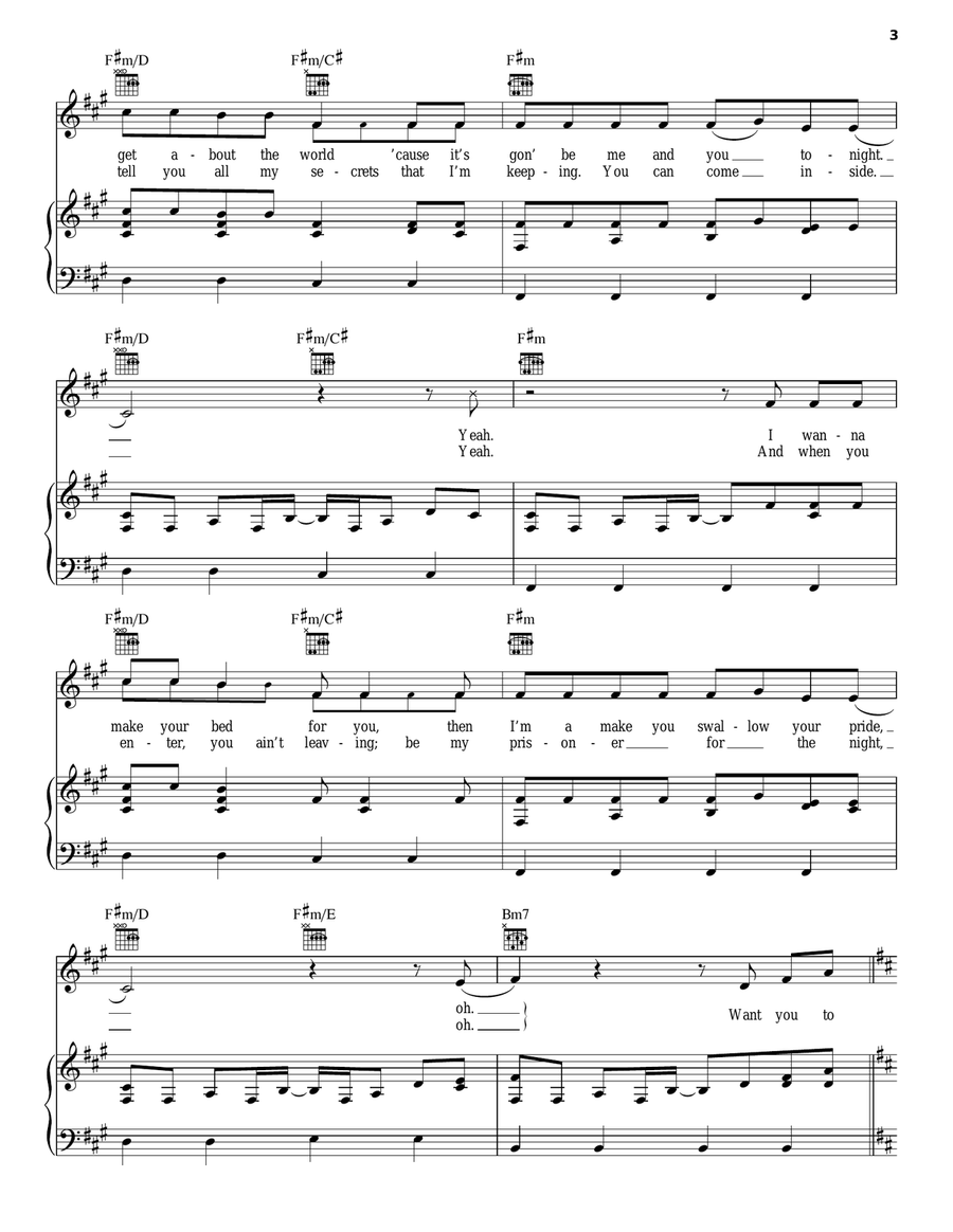 Only Girl (In The World) Piano, Vocal, Guitar scores gallery preview page 3