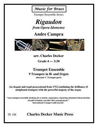 Rigaudon from Opera Idomenee for Trumpet Ensemble with Organ