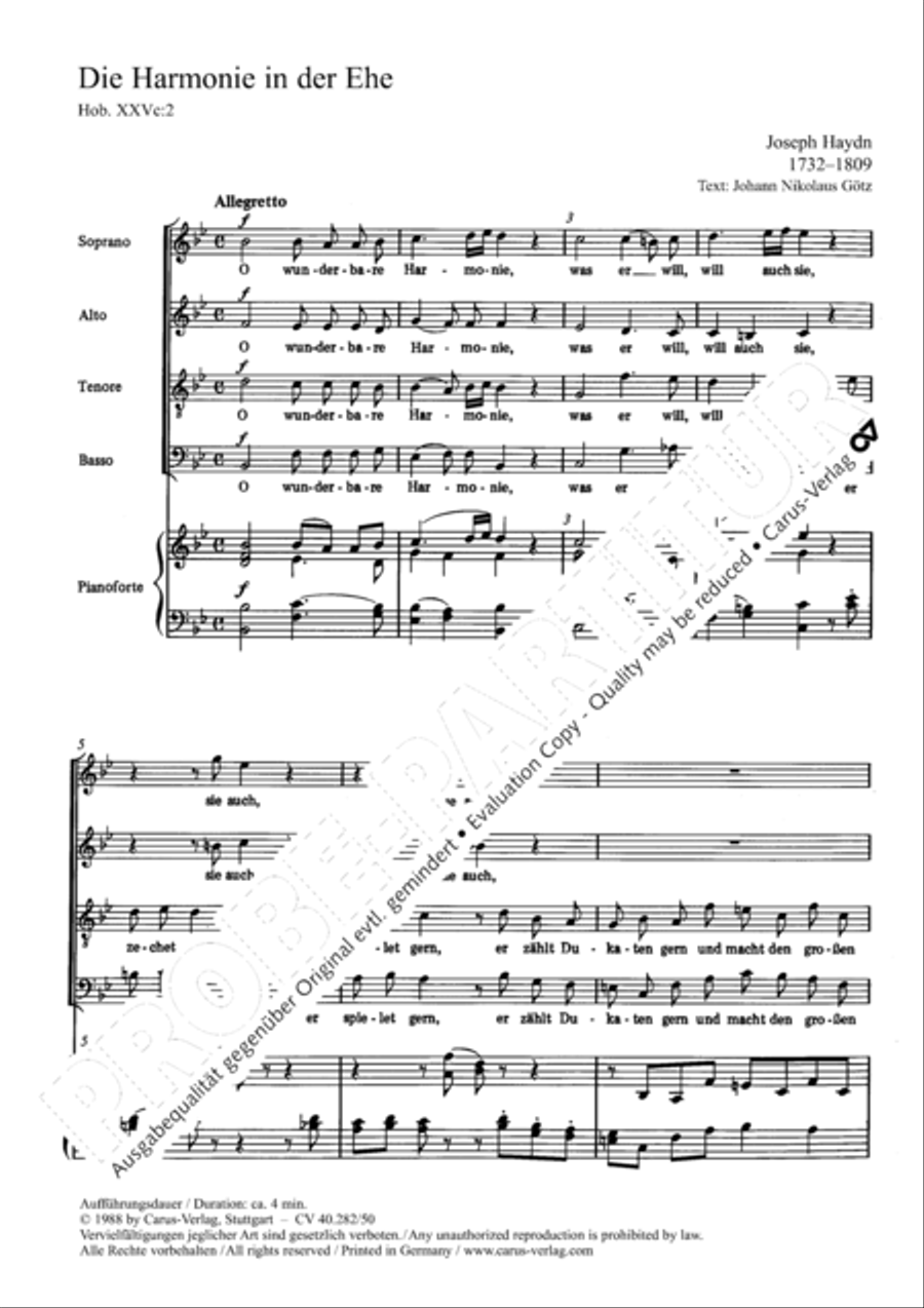 Die Harmonie in der Ehe 4-Part scores gallery preview page 3