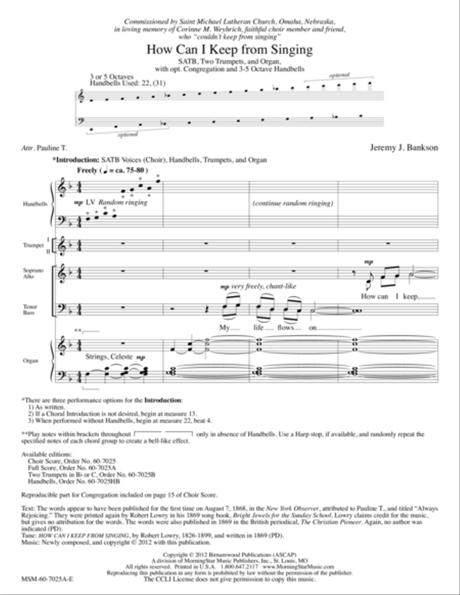How Can I Keep from Singing Choir scores gallery preview page 1