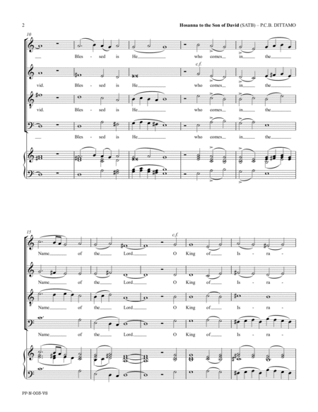 Hosanna to the Son of David (SATB) image number null