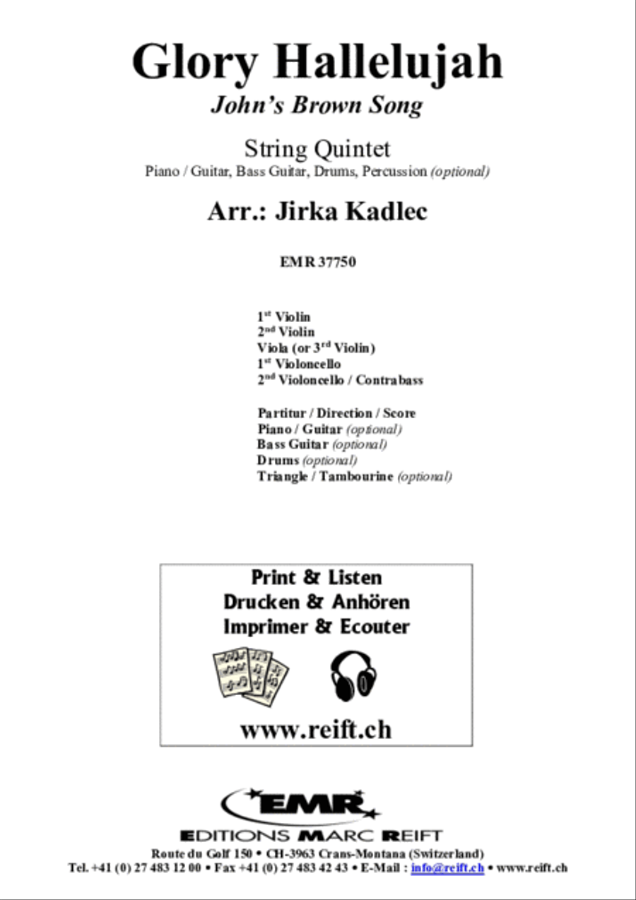Glory Hallelujah String Quintet scores gallery preview page 2