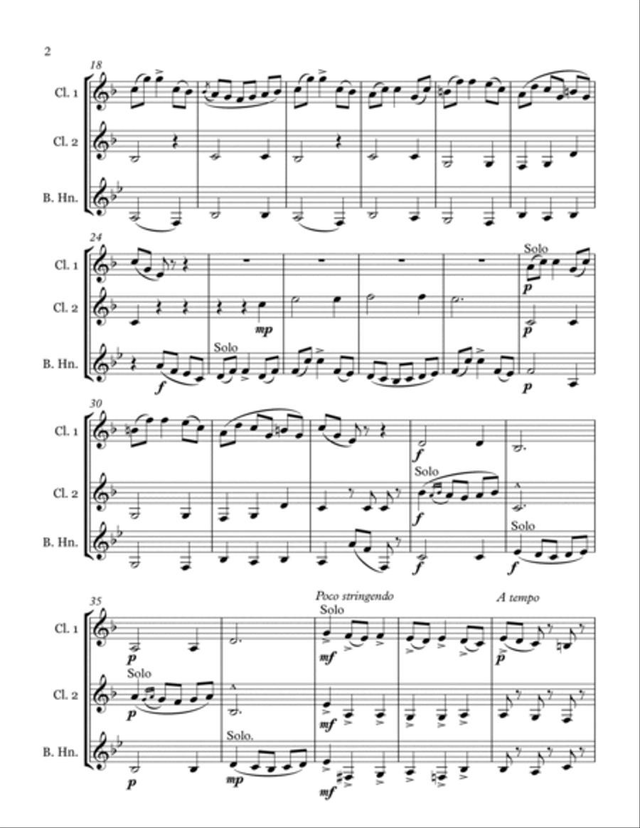 Villanelle (2 Clarinets and Basset Horn) Woodwind Trio scores gallery preview page 2